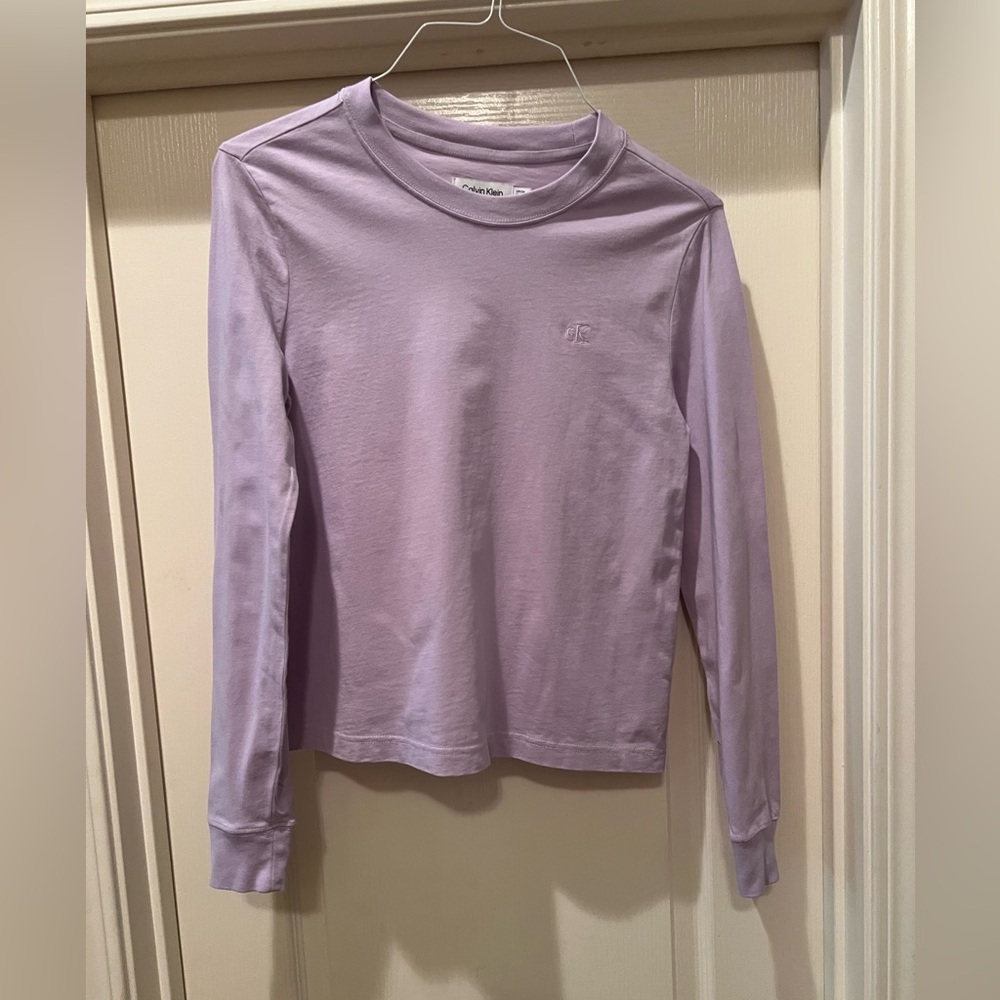 Calvin Klein Long Sleeve Lavender Women’s Small Cotton Top
